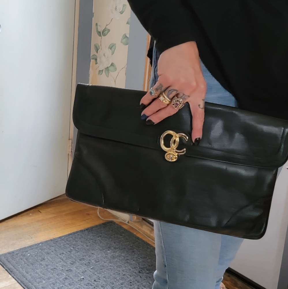 Oleg Cassini Vintage Leather Clutch